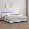 Krevet box spring s madracem LED bijeli 180x200 cm umjetna koža