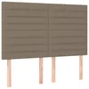 Vidaxl Vzglavje postelje sivo-rjavo 144x5x118/128 cm blago