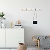 HANAH HOME Drvena zidna kuka bela - zlatna boja ASK 005