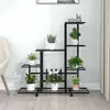 Stalak za cvijeće s kotačima 94,5 x 25 x 92,5 cm crni metalni
