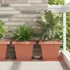Saksije za biljke 6 pcs Crvena cigla 38 x 38 x 30 cm Plastika