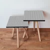Hanah Home Set klub stolova, 2 komada Belo-Crni
