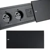 shumee Pohištvena vtičnica, vgradna, vgradna v pult, podaljšek, 2xUSB, 18W, 230V, črna