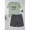 Trendyol Mint Regular Fit Knitted Shorts Pajama Set