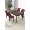 Hanah Home Set Trpezarijski sto i 4 stolice Nil, Bordo-braon