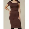 Sinsay - Midi haljina s naborima - burgundy