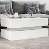 Greatstore Klubska mizica z LED lučkami bela 90x50x40 cm