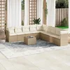 10-dijelni set vrtnih sofa s jastucima bež od poliratana
