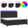 Vidaxl Box spring postelja z vzmetnico LED črna 200x200cm umetno usnje