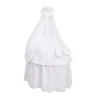MY SWEET BABY Otroški voziček Mojzes košara za punčke s streho AURORA bela z vezeno čipko