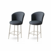 HANAH HOME Set 2 barske stolice Alte Anthracite Chrome