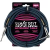 Ernie Ball 25 Braided Straight/Angle Instrument Cable Neon Blue/Black