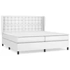 Vidaxl Box spring postelja z vzmetnico bela 200x200 cm umetno usnje