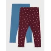 Sinsay - Rebraste helanke sa cvetnim motivom 2 pack - burgundy