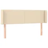 Vidaxl Vzglavje z ušesi krem 147x16x78/88 cm blago