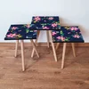 Hanah Home Set klub stočića 3Shp366, 3 komada, Roze