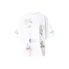 TOPSHOP Široka majica pesek / temno modra / zelena / bela