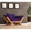 Hanah Home Baštenska sofa sa jednim sedištem i jastukom, Tikovina i ljubičasta