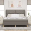 vidaXL vidaXL Posteljni okvir z vzmetnico - Taupe, 180x200 cm, Tkanina, (22051369)