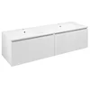 LOREA omarica z dvojnim umivalnikom 161x46x51,5cm (80+80cm), bela mat - Bela mat barva - 161x46x51,5 cm - Sapho - LOREA - 24 - MDF/laminat - 1610 - 460 - 515 - 14