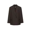 Pull&Bear Blazer CRUZADA temno rjava/bela