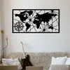 Opviq Zidna dekoracija World Map Large, 120x60 cm, 1.2mm, Crna