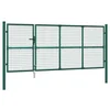 Vidaxl Vrtna mrežasta vrata zelena 350x125 cm pocinkano jeklo