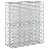 Vidaxl Gabionska dvignjena postelja 2 szt. srebrna 130 x 50 x 150 cm