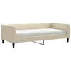Dnevni krevet s madracem krem 100 x 200 cm od tkanine