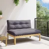 vidaXL Srednji kavč Svetel akacija in temno siva 120 x 80 x 82 cm