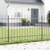 Vrtna Ograda 9 pcs Siva 15,3 x 1,2 m Čelik s prahom