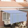 Skrovita tenda Plava i bijela 300 x 250 cm Poliester i aluminij