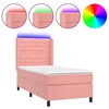 Krevet box spring s madracem LED ružičasti 80x200 cm baršunasti