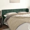 Vidaxl Vzglavje z ušesi temno zeleno 163x23x78/88 cm žamet