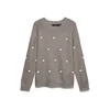 Vero Moda Maternity Pulover VMMDoffy temno siva / bela