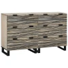 Set komoda 2 pcs Bijelo 120 x 33,5 x 75 cm Čvrsto drvo manga