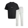 JACK & JONES Obleka za doma JORNORREBRO črna/pegasto bela
