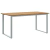 Vidaxl Vrtna miza Siva 160 x 80 x 75 cm Masiven les akacije