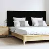 Zidno uzglavlje crni 166x3x60 cm od masivne borovine