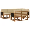 Set vanjskih sofa s jastukom 7 pcs Prirodna i bež Poliester