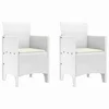 Vidaxl Vrtni Stol z blazino 2 szt. Bela 53 x 49 x 85 cm Polipropilen