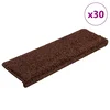 Vidaxl Stopniščne preproge 30 kosov 65x21x4 cm rjave pravokotne robove