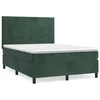 Vidaxl Box spring postelja z vzmetnico temno zelena 140x200 cm žamet