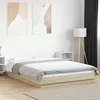 Okvir za krevet s LED svjetlima boja hrasta 140 x 190 cm drveni
