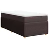 Vidaxl Box spring postelja z vzmetnico temno rjava 100x200 cm blago