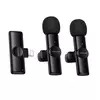 Borofone BFK16A brezžični lavalier mikrofon Lightning 2kos, črn