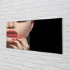 tulup.si Slika na akrilnem steklu Ženska rdeče ustnice in nohte 100x50 cm 2 obešalnika