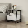 Hanah Home Noćni ormarić Pal 45x50x41cm Belo-Crni