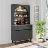 Hanah Home 2805 kafe bar ormarić 90 × 179 × 42 cm, antracit/atlantski bor