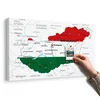 Slika na pluti zemljevid Madžarske v barvah zastave - 90x60 transparent